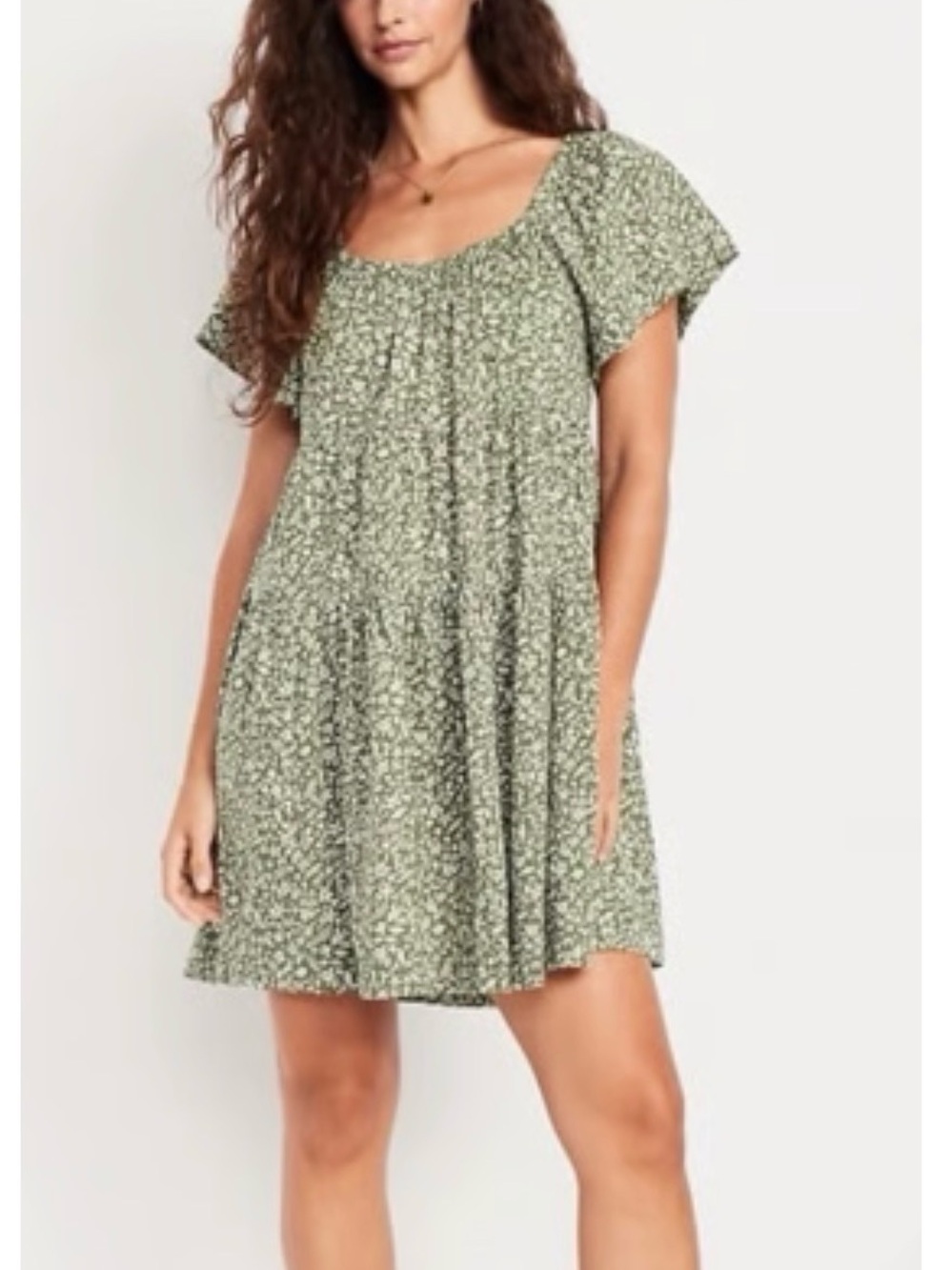 Old Navy Floral tiered swing dress small EUC